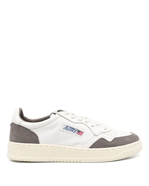 Autry White Medalist Low-Top Sneakers for men