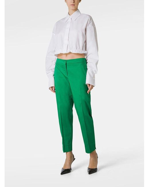 | Pantaloni Orel in raso di cotone linea slim | female | VERDE | 23 di Marina Rinaldi in Green