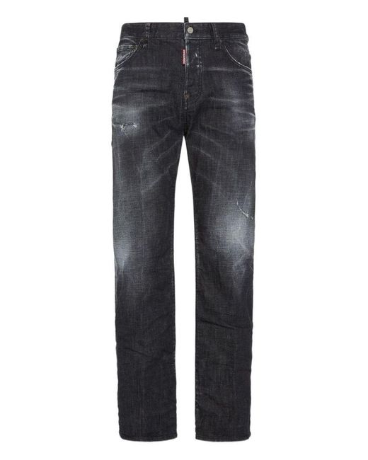 DSquared² Blue Washed Straight Jeans for men