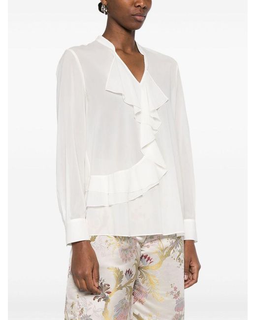 Blugirl Blumarine White Semi Trasparent Blouse