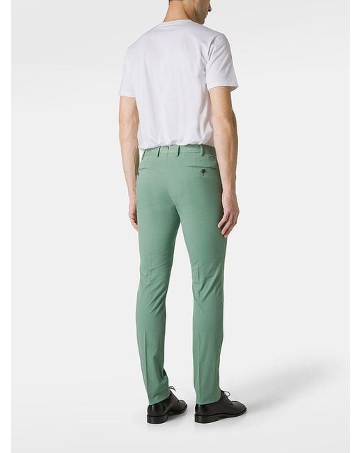 | Pantaloni in cotone stretch con piega stirata | male | VERDE | 54 di PT Torino in Green da Uomo