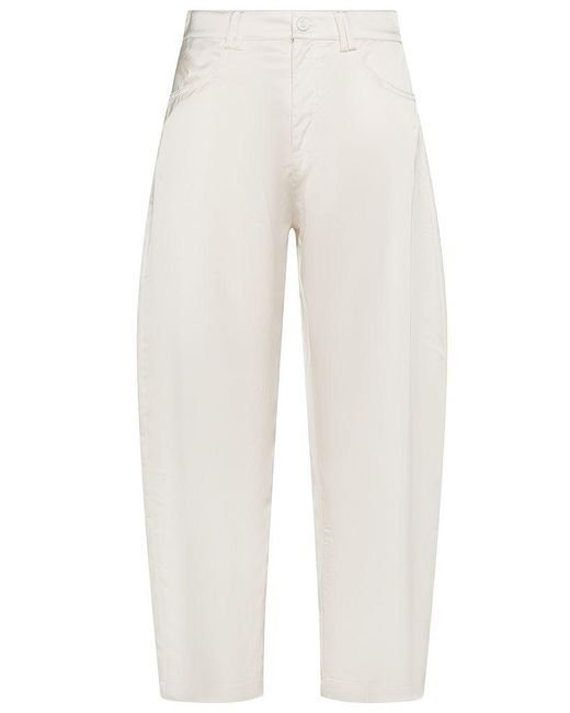 | Pantaloni Pollock in viscosa e cotone a vita alta | female | BIANCO | 44 di Pinko in White