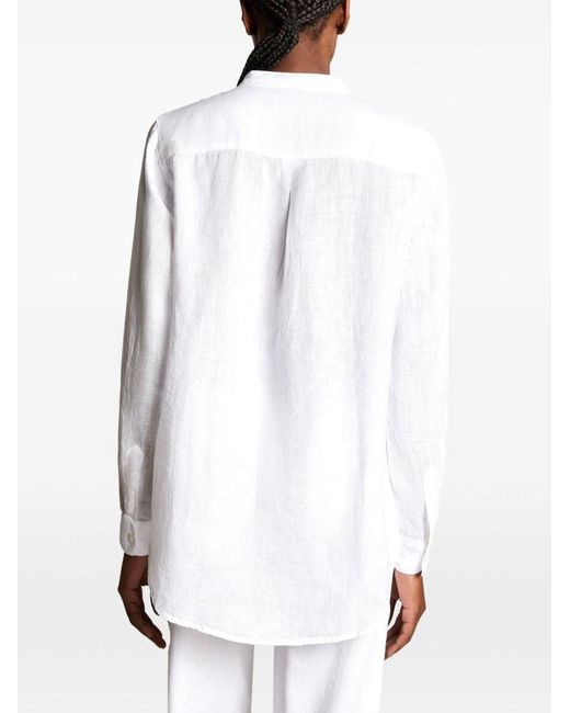 | Camicia in lino con colletto alla coreana | female | BIANCO | S di Fay in White