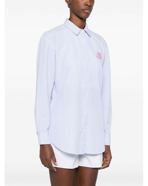 | Camicia in cotone con motivo a righe | female | BLU | S di Mc2 Saint Barth in White