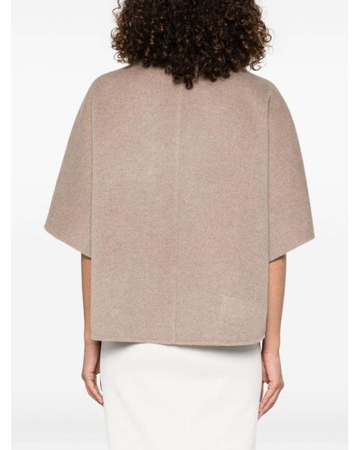 Max Mara Natural Cape Wool Coat