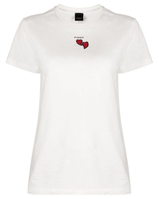 | T-shirt stampa cuori | female | BIANCO | XS di Pinko in White