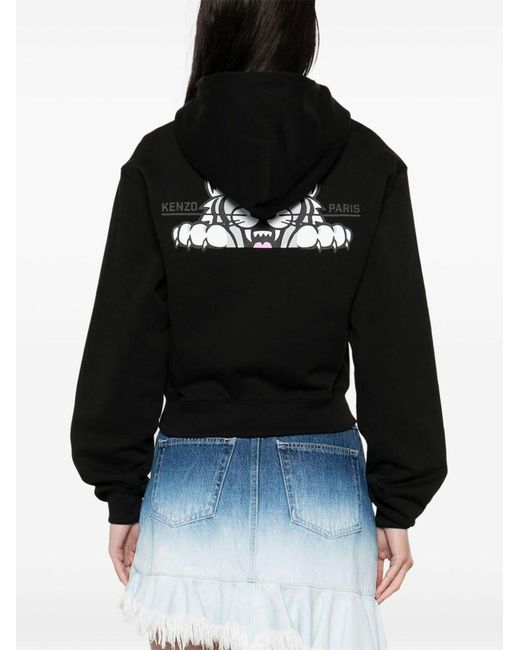 Felpa Con Cappuccio E Logo di KENZO in Black