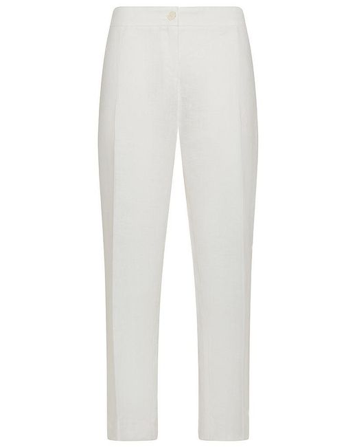 | Pantaloni Denis in lino linea slim | female | BIANCO | 23 di Marina Rinaldi in White