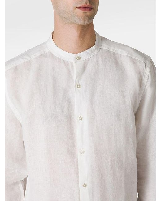 | Camicia in lino con colletto alla coreana | male | BIANCO | XL di Peuterey in White da Uomo