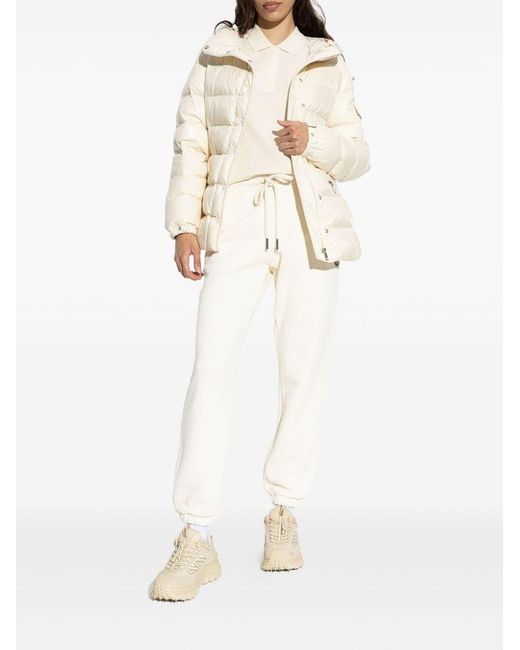 Moncler Natural Cream 'Barante' Down Jacket With Hood