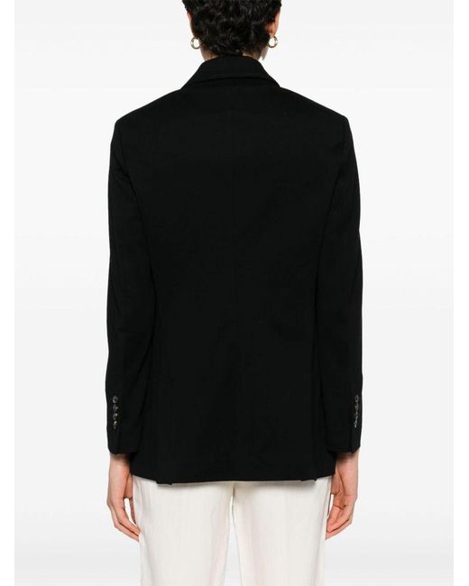 Circolo 1901 Black Cotton Blended Double Breasted Blazer