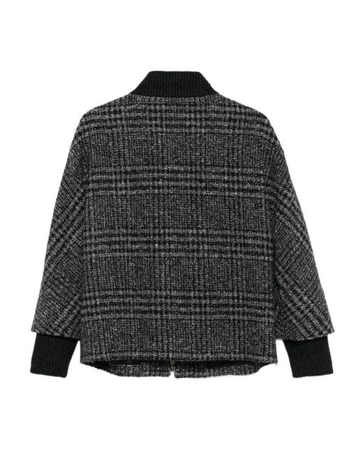 Cinzia Rocca Black Checked Zip-Up Jacket
