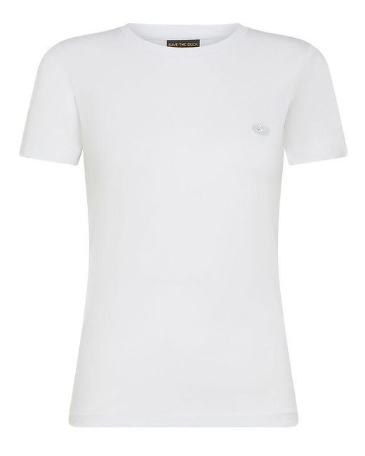 | T-shirt Annabeth in cotone con logo ricamato | female | BIANCO | 5 di Save The Duck in White