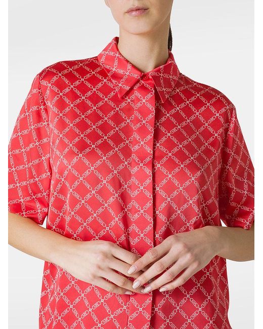 | Camicia con stampa catena e logo | female | ROSSO | S di Michael Kors in Red