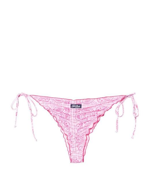| Slip bikini con stampa bandana e orlo arricciato | female | ROSA | M di Mc2 Saint Barth in Pink