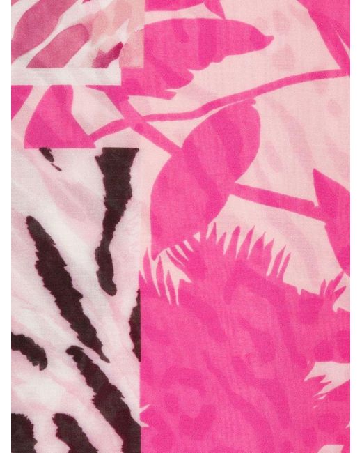 | Sciarpa leggera con stampa a fiori e leopardata | female | FUCSIA | UNI di Liu Jo in Pink