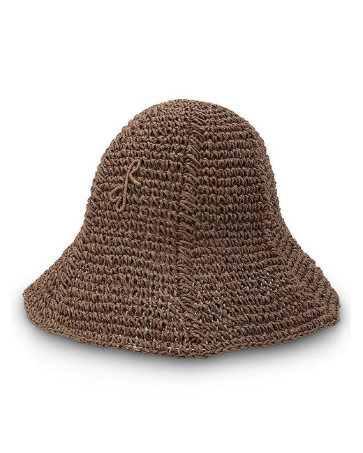 | Cappello in paglia intrecciata con logo ricamato | female | MARRONE | UNI di Ruslan Baginskiy in Brown