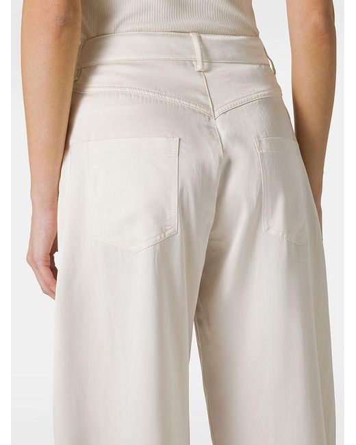 | Pantaloni Pollock in viscosa e cotone a vita alta | female | BIANCO | 44 di Pinko in White