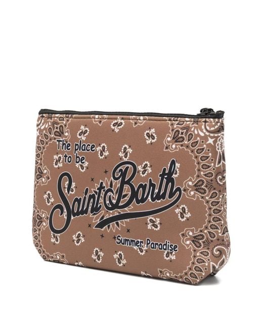Pochette Aline Marrone Con Stampa Paisley di Mc2 Saint Barth in Gray