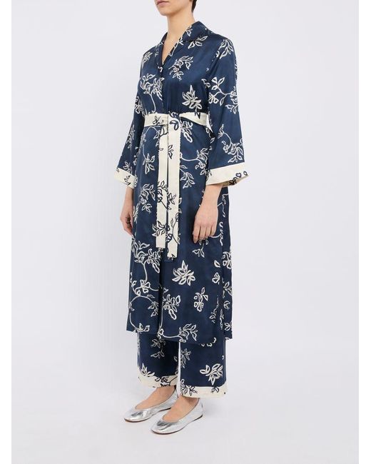 Max Mara Blue Abito Midi 'Timeo' Stile Kimono Blu