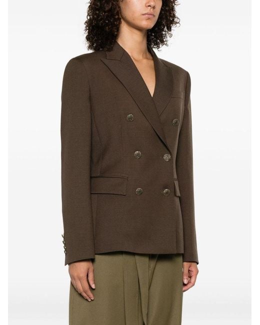 Dondup Brown Double-Breasted Jacket