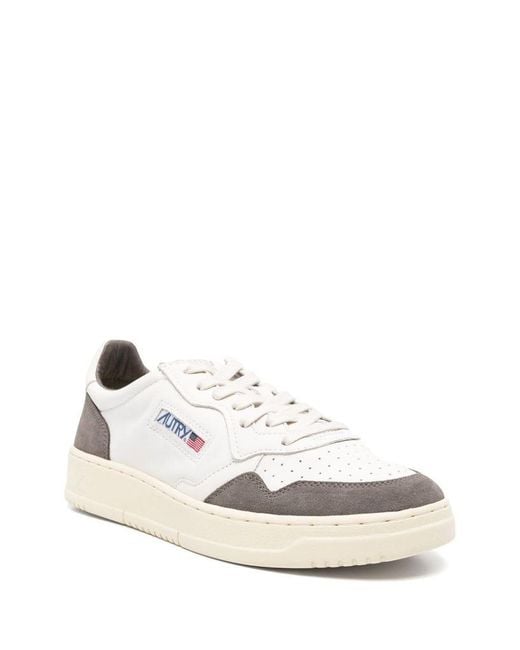 Autry White Medalist Low-Top Sneakers for men
