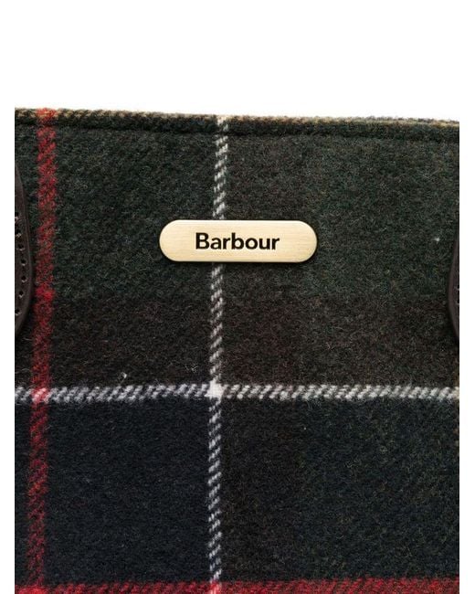 Borsa Tote Tartan'Barrhill' di Barbour in Black