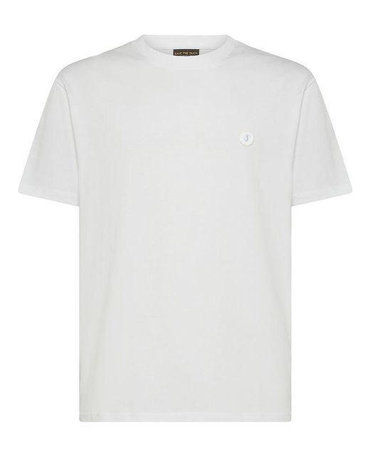 | T-shirt Adelmar in cotone con logo ricamato frontale | male | BIANCO | XL di Save The Duck in White da Uomo