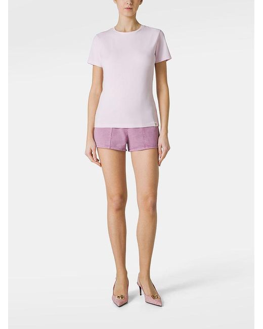 | T-shirt Menta in cotone con etichetta con logo | female | VIOLA | XL di Peuterey in Purple