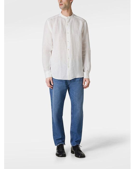 | Camicia in lino con colletto alla coreana | male | BIANCO | XL di Peuterey in White da Uomo