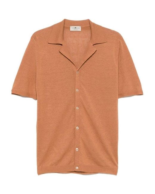Camicia Color Cammello di Irish Crone in Orange da Uomo