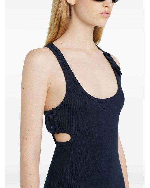 Abito Corto Anni '90 di Courreges in Blue