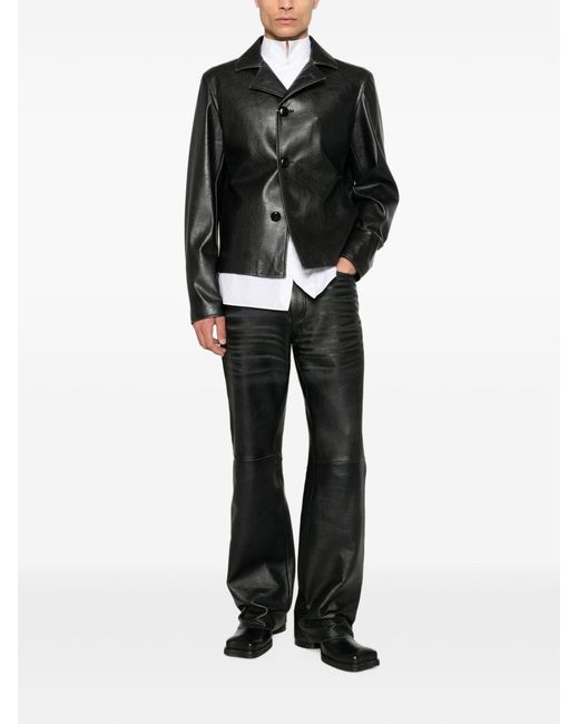 Giacca Effetto Pelle Con Rever Dal Design Contemporaneo di MM6 by Maison Margiela in Black da Uomo