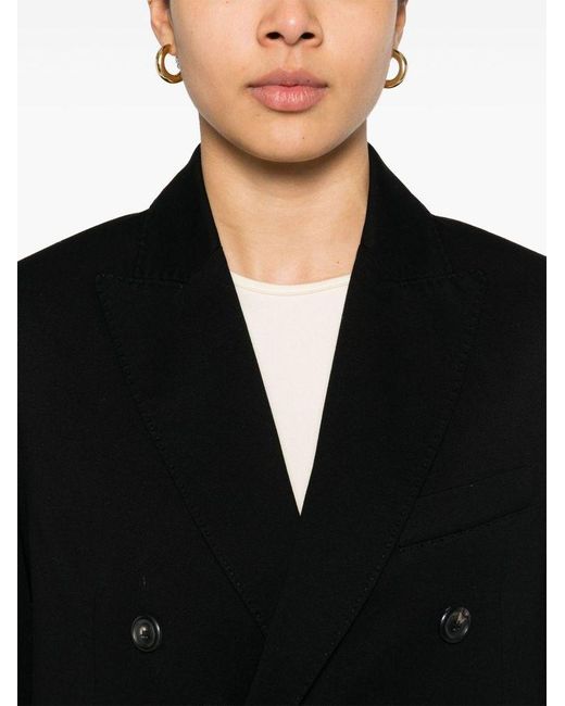 Circolo 1901 Black Cotton Blended Double Breasted Blazer
