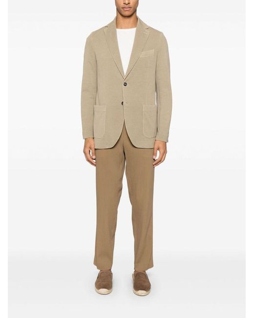 Circolo 1901 Natural Single-Breasted Blazer With Honeycomb Texture for men