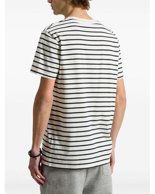 T-Shirt A Righe di Woolrich in White da Uomo