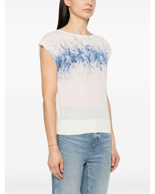 | T-shirt in cotone con stampa fiori | female | BIANCO | L di Twin Set in Blue