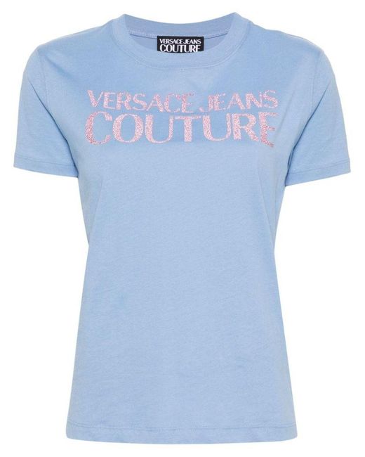 | T-shirt con logo | female | BLU | XS di Versace in Blue