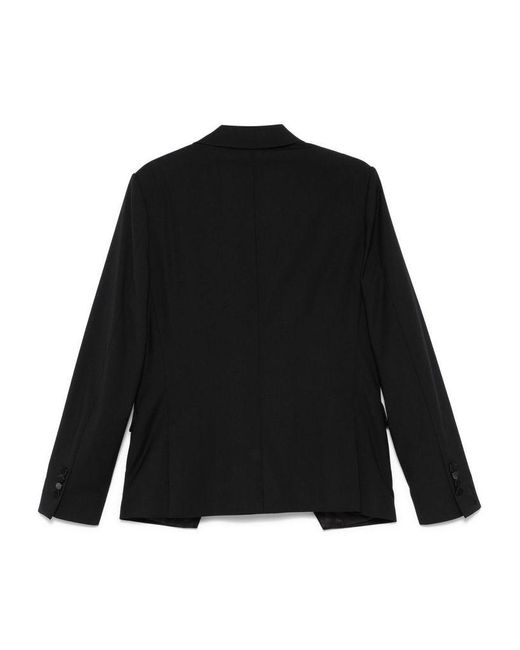 Daniele Alessandrini Black Blazer With Glossy Lapels for men