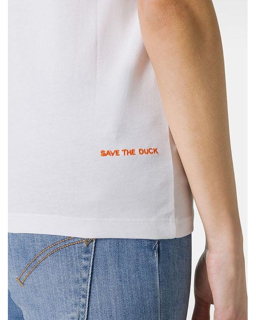| T-shirt Annabeth in cotone con logo ricamato | female | BIANCO | 5 di Save The Duck in White