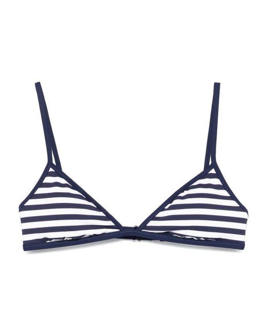 Top Bikini A Righe di Polo Ralph Lauren in Blue
