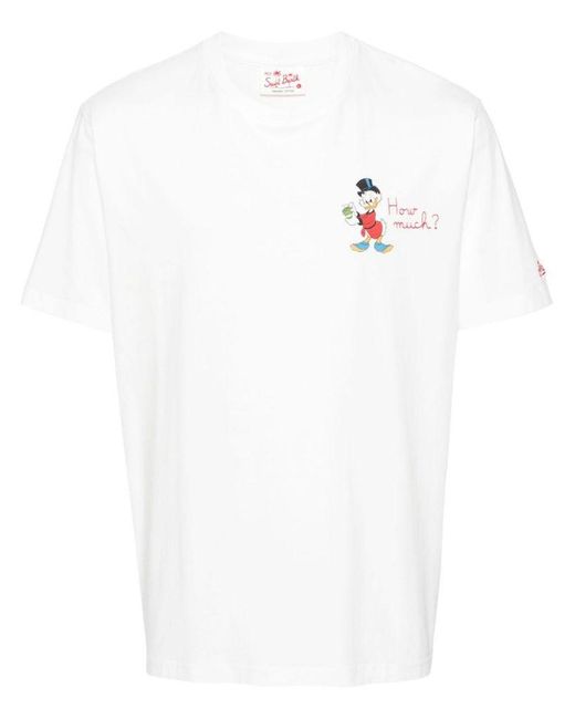 | T-shirt in cotone con stampa paperone | male | BIANCO | XL di Mc2 Saint Barth in White da Uomo