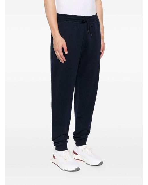 Brunello Cucinelli Blue Drawstring Tracksuit Bottoms for men