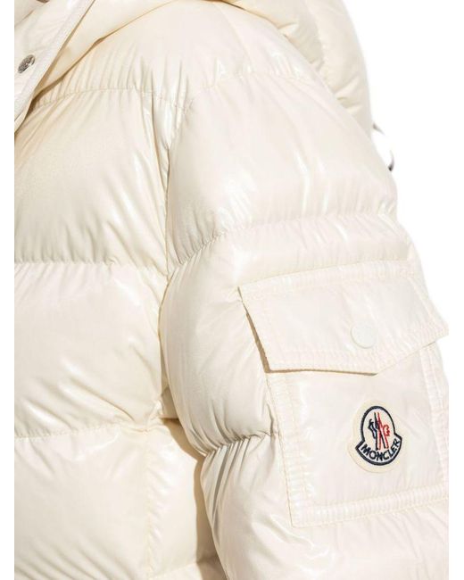 Moncler Natural Cream 'Barante' Down Jacket With Hood