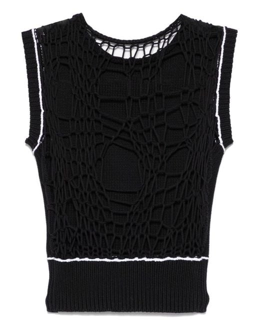 Canotta Traforata di MM6 by Maison Martin Margiela in Black