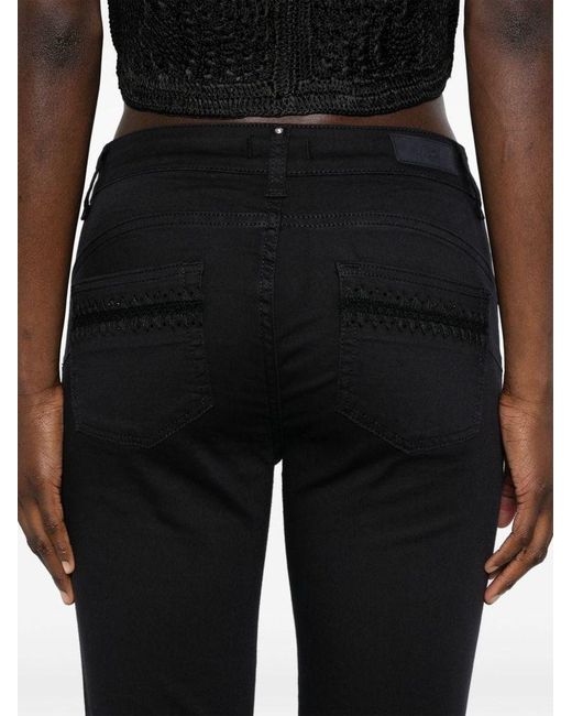 | Pantaloni Monroe in cotone stretch taglio slim | female | BLU | 32 di Liu Jo in Black