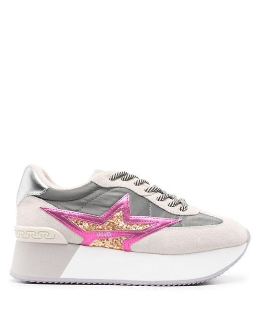 | Sneakers basse Flash Dreamy con glitter e pannelli in camoscio | female | MULTICOLORE | 40 di Liu Jo in Pink