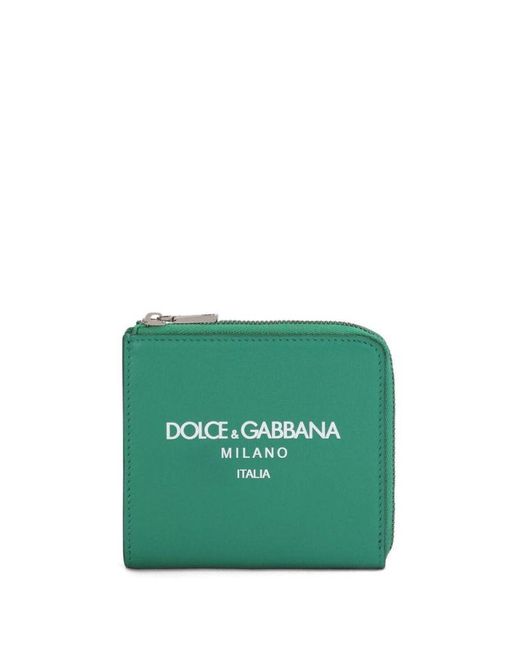 Portafoglio in pelle con stampa di Dolce & Gabbana in Green da Uomo