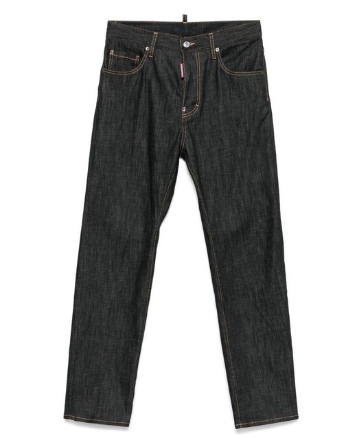 DSquared² Gray Cotton Jeans With Contrast Stitching for men