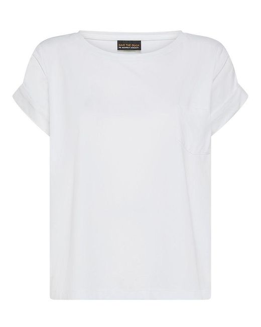| T-shirt Victoria in cotone con logo ricamato sul retro | female | BIANCO | 4 di Save The Duck in White
